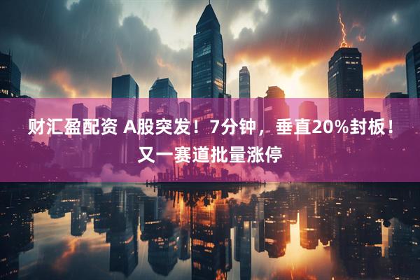财汇盈配资 A股突发！7分钟，垂直20%封板！又一赛道批量涨停